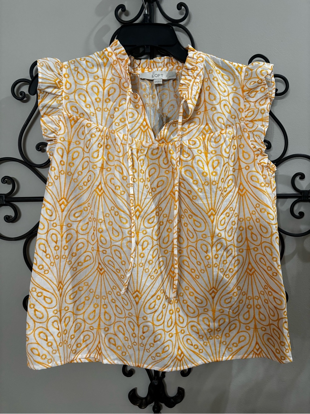 Loft small petite embroidered blouse